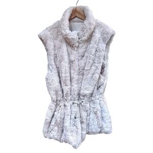 DB Established 1962 Reversible Faux Fur Quilted Puffer Vest Cream Plus Size 2X‎